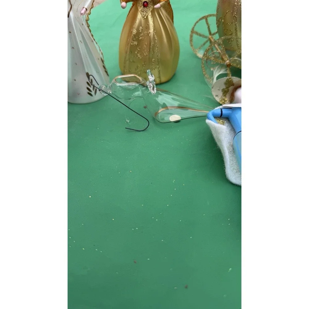 De Carlini Rare Italian Glass Christmas Ornament Set 7 Pc‎ w/ Box
